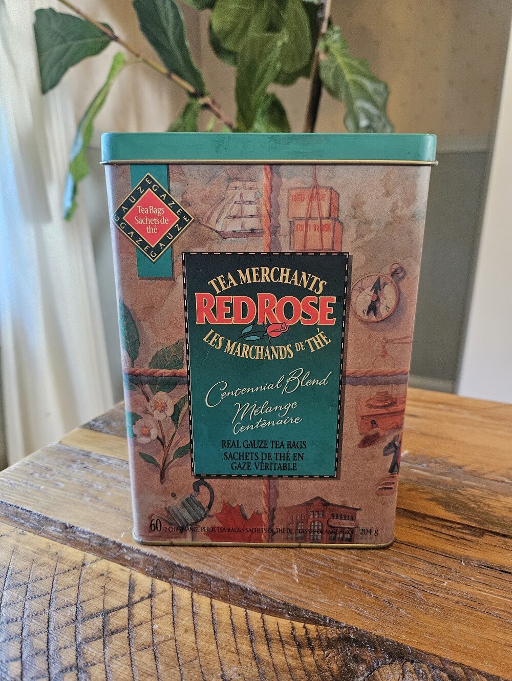 Vintage Red Rose Tea Tin